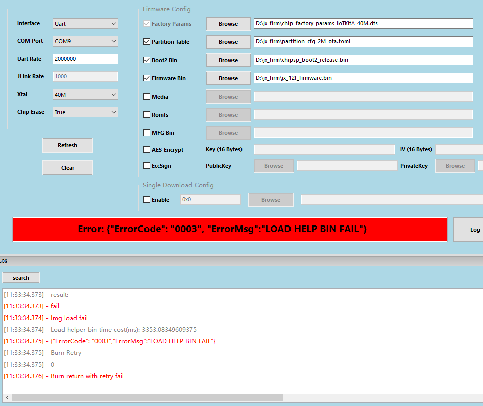 LOAD HELP BIN FAIL错误