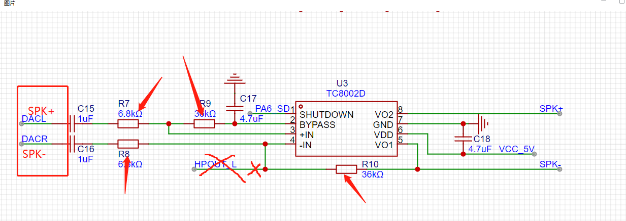 TC8002D功放连接电路