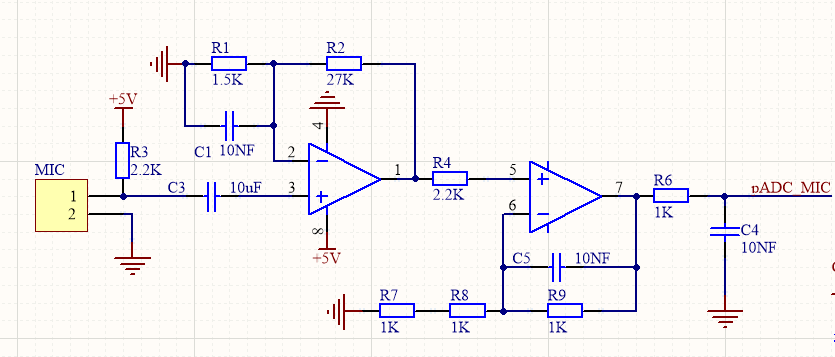 麦克风信号调理电路