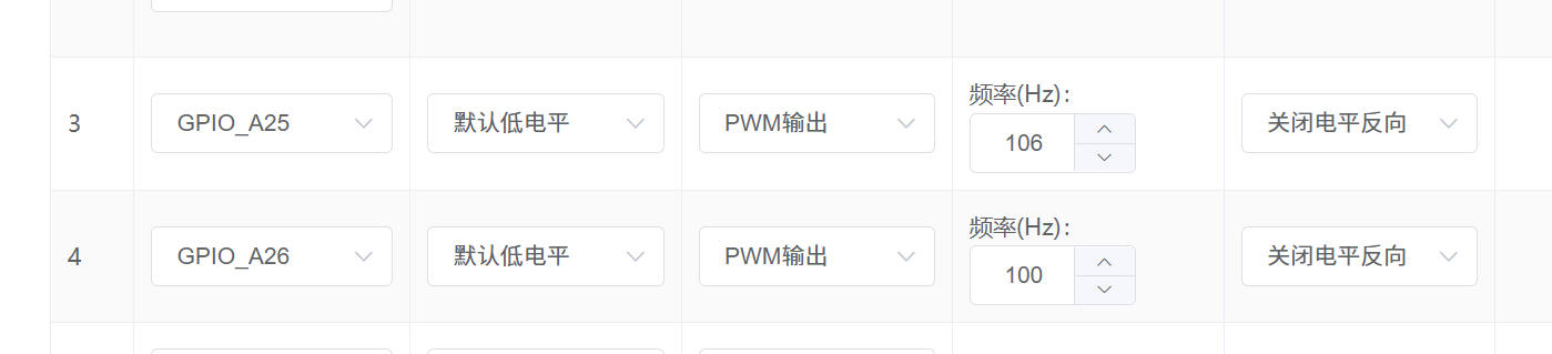 PWM配置界面