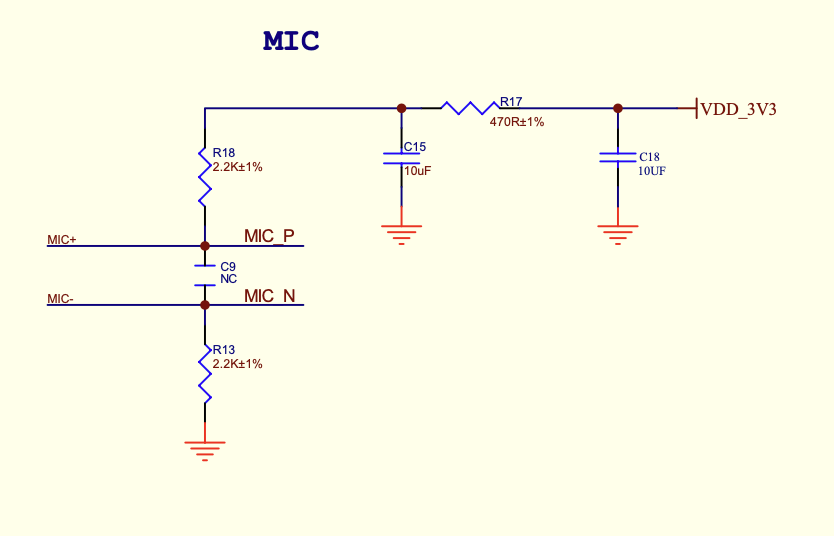 差分麦克风典型接法